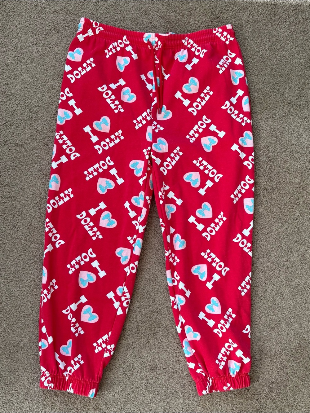 Dolly Parton Women's Red I Heart Dolly Sweat Pants Lounge Style Size XXL